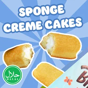 Halal Sponge Creme Cakes (5 Pack) – Twinkie Style Vanilla Snack Cakes | Soft Sponge with Sweet Creme Filling