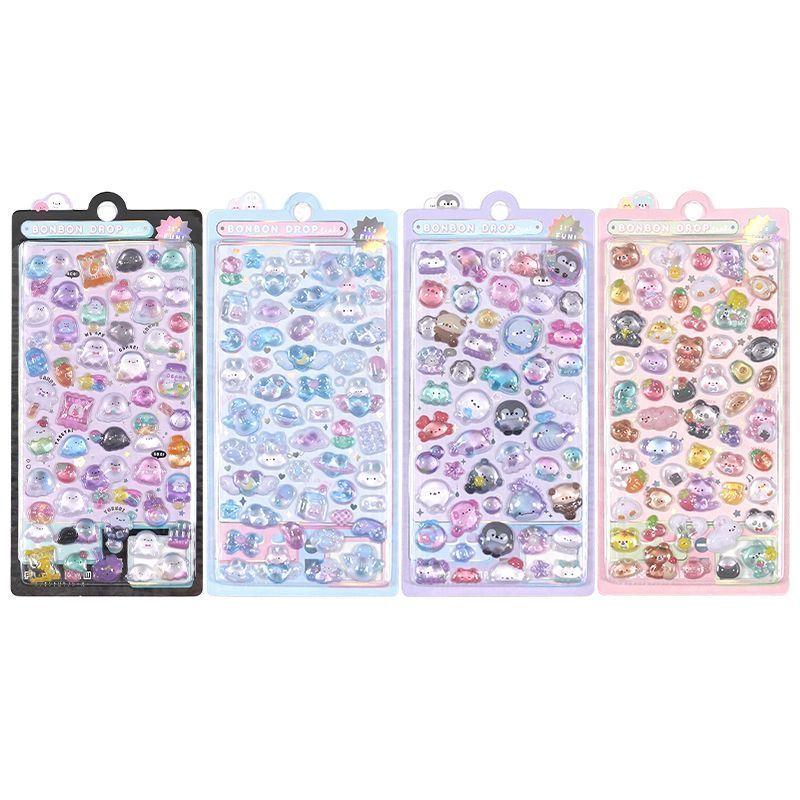 Stickers Selectable 3D Puffy Carton Animal Sticker Random Design Cute 3D Sticker Room Decor DIY Decorative Decal for Phone Case Water Cup Supplies Cellphone Smartphone Screen Protector Casing Cover Shockproof Protection Mini Protective Scrapbooks Fun Kids
