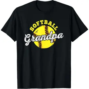 Soft Cotton Short-Sleeved Shirt Softball Grandpa Grandfather Father's Day T-Shirt