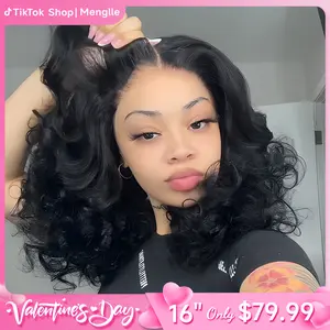 NEW Menglle Hair 250% Density Blow Out Bouncy Wave 7x6 Pre Cut Lace Front Wig Spiral Curl Gluess Human Hair Wigs With Middle Part 90s Style#springfresh#GiftedInLove