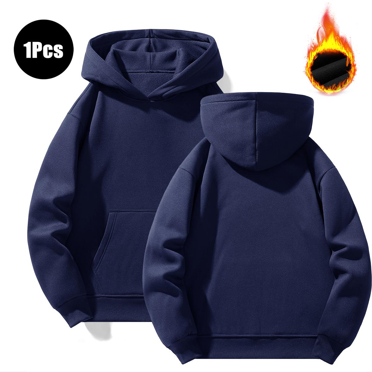 Sweatshirt Men's Solid Color Basic Hoodie Sports Unisex Autumn Winter Fleece Long Sleeve Suitable For Daily Casual Wear Couple