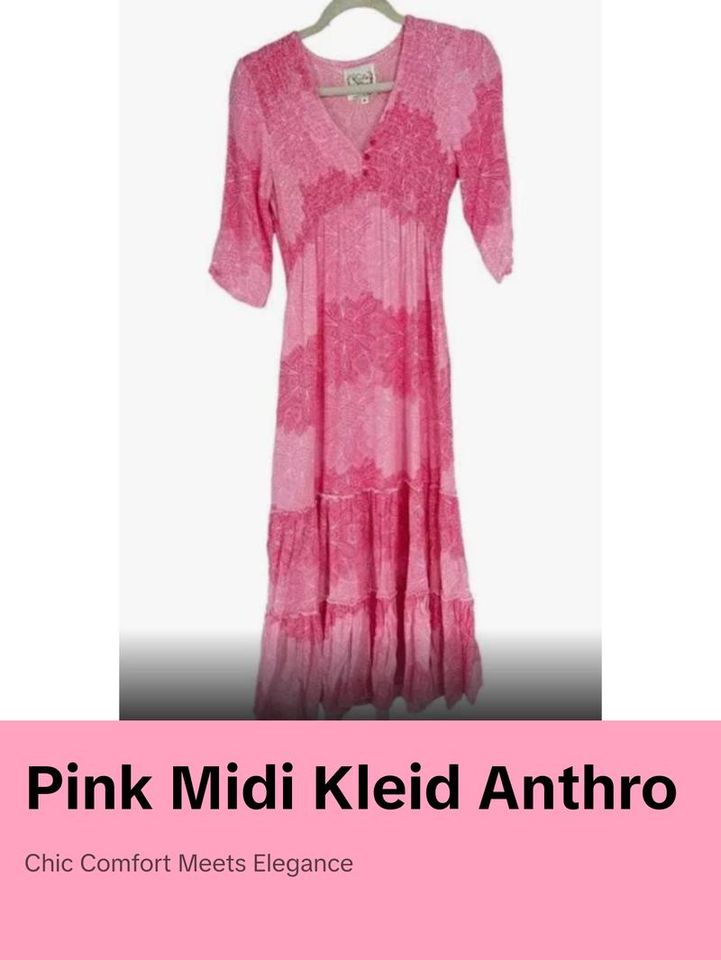 Anthropologie Sunday Mi Amore Pretty in Pink Midi Dress Breathable Casual Comfortable Fabric Lightweight Womenswear Elegant Style Women Formal Rayon Underwear Lady Anthropologie Sunday Mi Amore Pretty in Pink Midi Dress Breathable Casual Comfortable Fabric Lightweight Womenswear Elegant Style Women Formal Rayon Underwear Lady