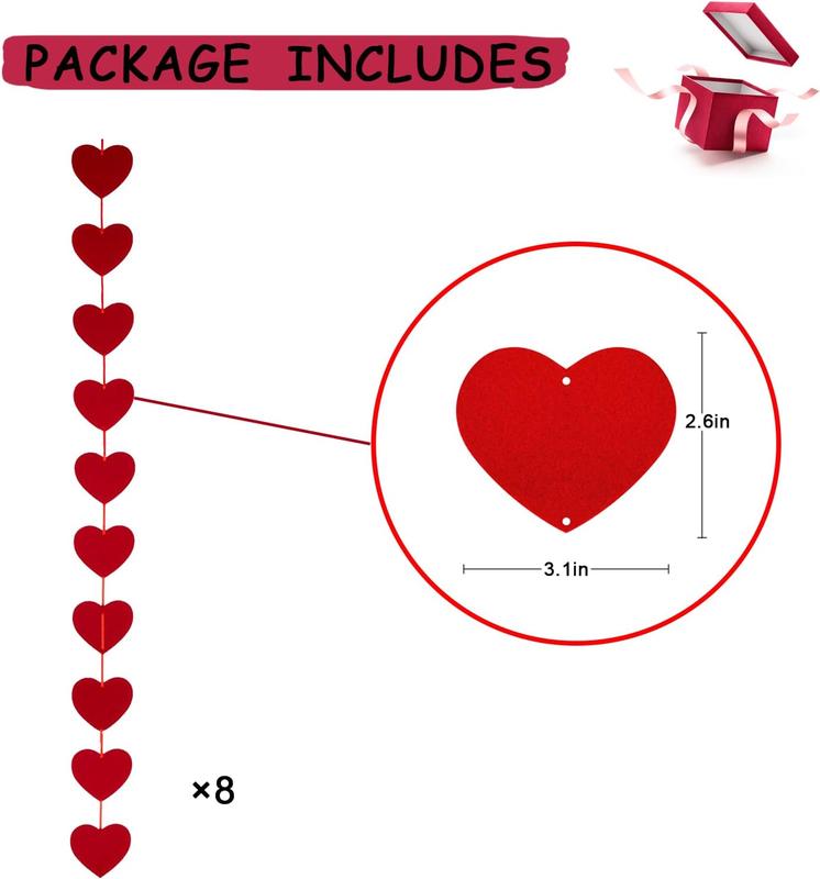 Valentine's Day Decorations Set – 1000 Rose Petals & 31 Red Heart Balloons Kit – Includes LOVE Foil Balloon & Premium Felt Heart Garland – Romantic Room Decor for Anniversary, Proposal, Wedding Night