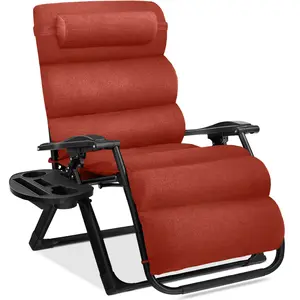Best Choice Products Oversized Zero Gravity Chair, Folding Recliner w/ Removable Cushion, Side Tray
