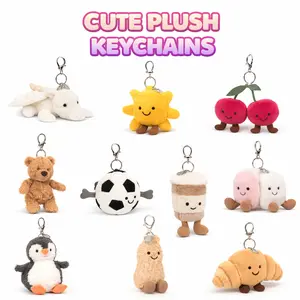 Cute Plush Keychain Charm – Mini Stuffed Animal Keychain for Bags, Backpacks & Keys, Multiple Adorable Designs