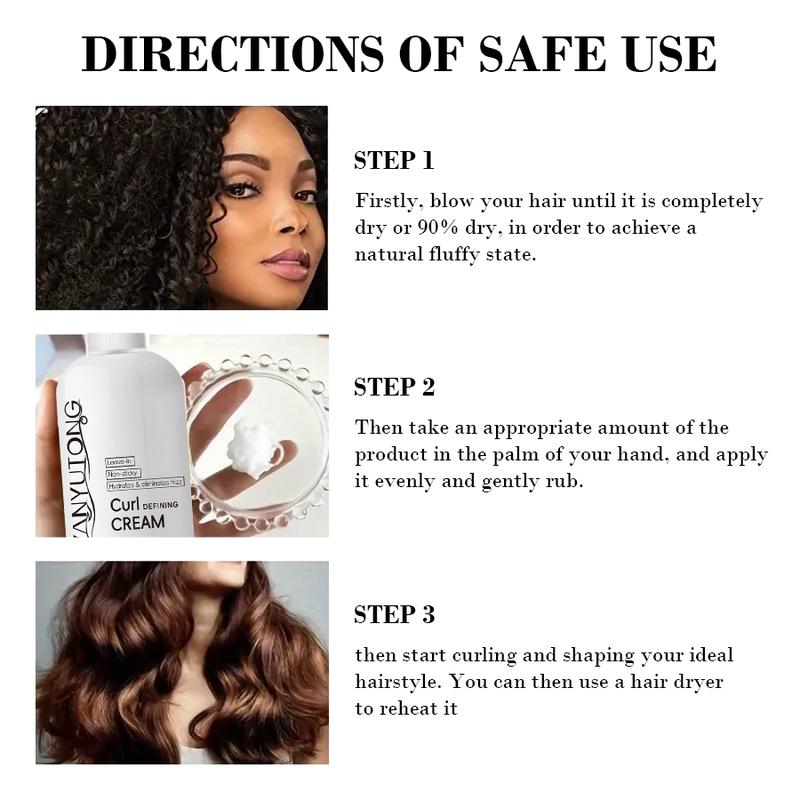 Curl Styling & Nourishing Cream – Hydrates, Enhances Curl Shape, Reduces Frizz, Softens Hair, Smooth Finish, Improves Curl Elasticity, Lightweight Formula, Daily Hair Care for Men & Women