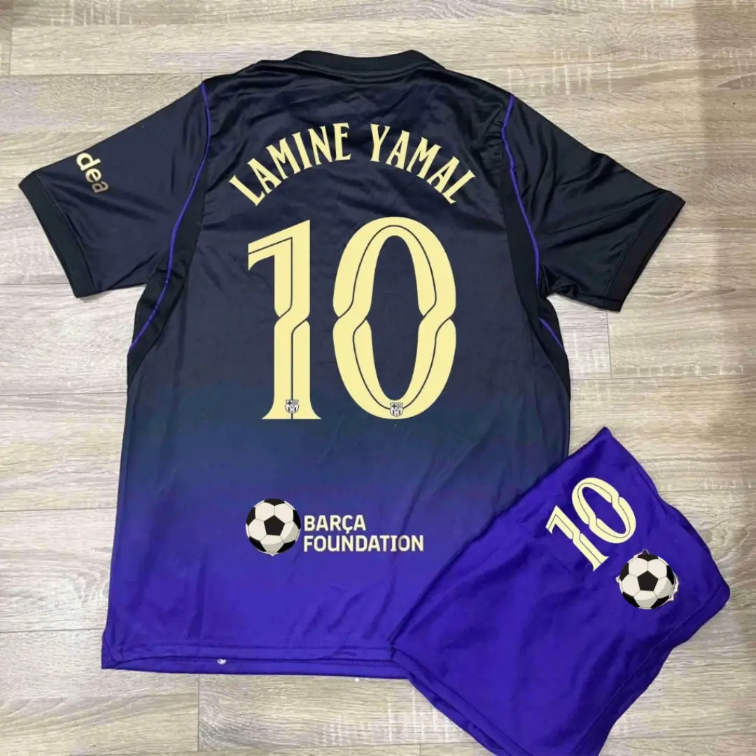 Men’s Black Purple Gradient Soccer Jersey & Shorts Set, Number 8 & 10 Football Uniform, Retro Style Short Sleeve Athletic Training Sportswear