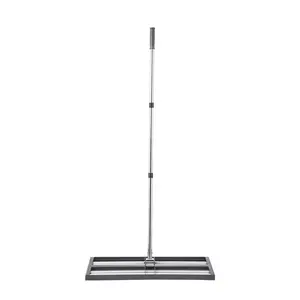 VEVOR Updated Lawn Leveling Rake with Roller,  30" x 10" Stainless Steel Lawn Leveler with 83.9" Adjustable Handle, Heavy Duty Yard Leveling Rake, Effort Saving Lawn Leveling Tool for Yard Golf Court