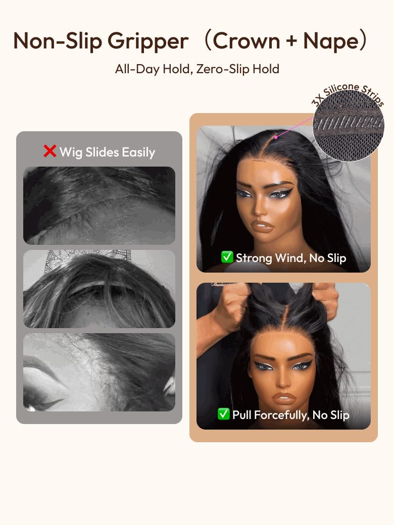 UNice Byebye Slip Balayage Highlight Loose Wave Wig 7x5 HD Lace Closure Human Hair Wigs with Drawstring Easy to Install Beginners Friendly