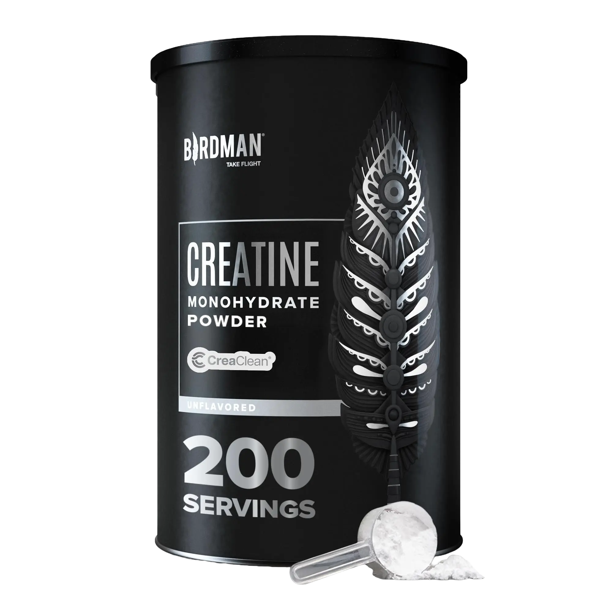 Birdman Micronized Creatine Monohydrate Powder Jar - 2.2 lbs Gym & Protein Fitness Supplement, Flavorless, Vegan, Highly Absorbent, Sugar Free, Gluten Free, No Mix, CreaClean Third-Party Tested for Purity, Supports Strength Recovery, Gym Supplements, Fitn
