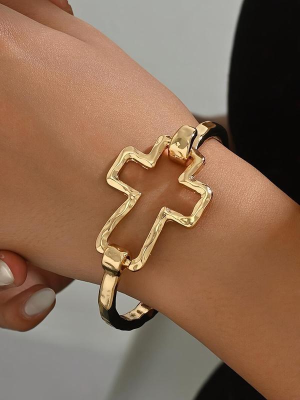 Cute Cross Design Bangle Bracelet Fashion Jewelry for Party Daily Clothing Decor Trendy All-match Exquisite Jewelry for Birthday Gift Cute Cross Design Bangle Bracelet Fashion Jewelry for Party Daily Clothing Decor Trendy All-match Exquisite Jewelry for Birthday Gift