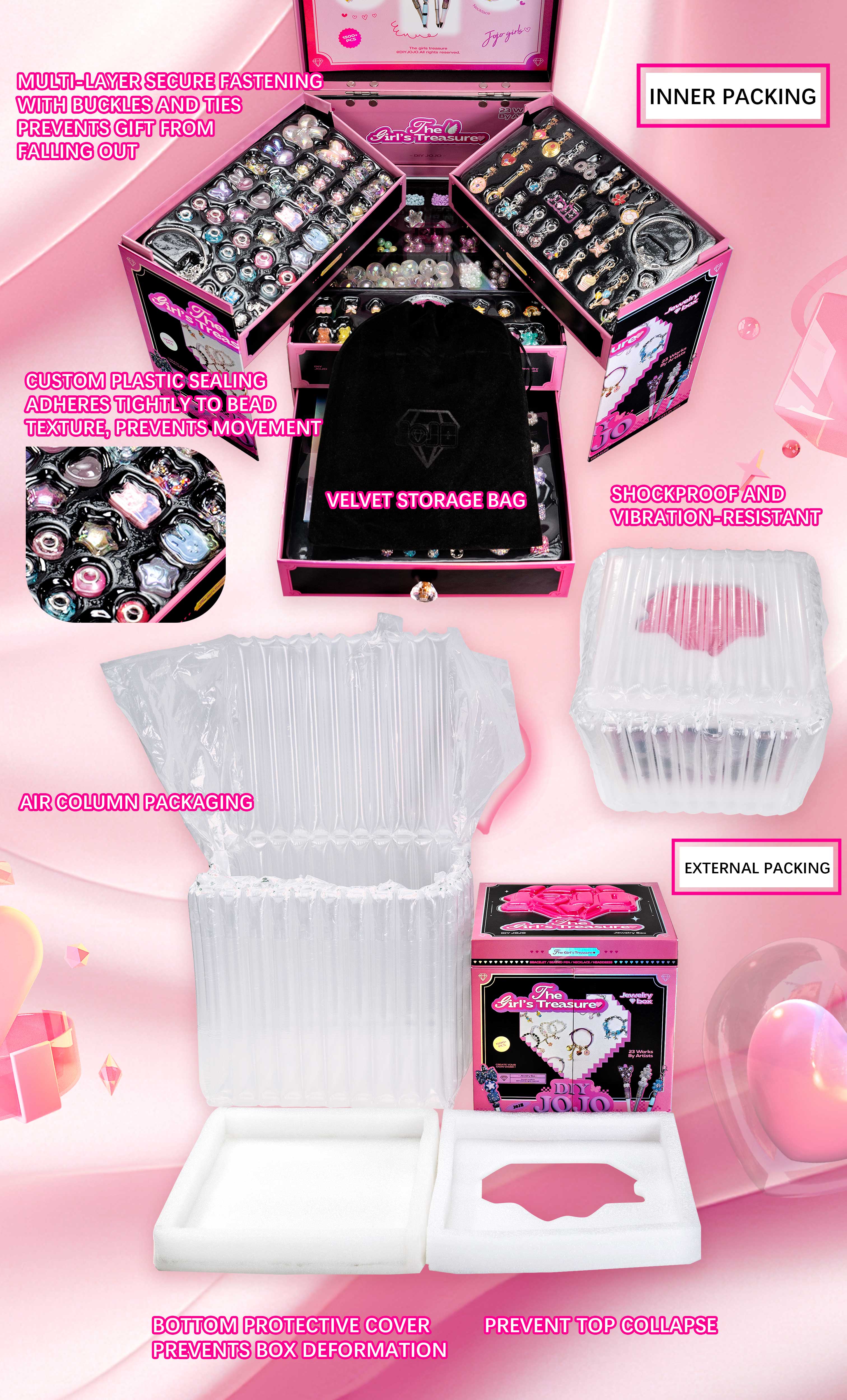 DIYJOJO The girls treasure gift box , Bead Pen Bracelet Necklace  Headdress making kit,Christmas Birthday Festivals Gift.