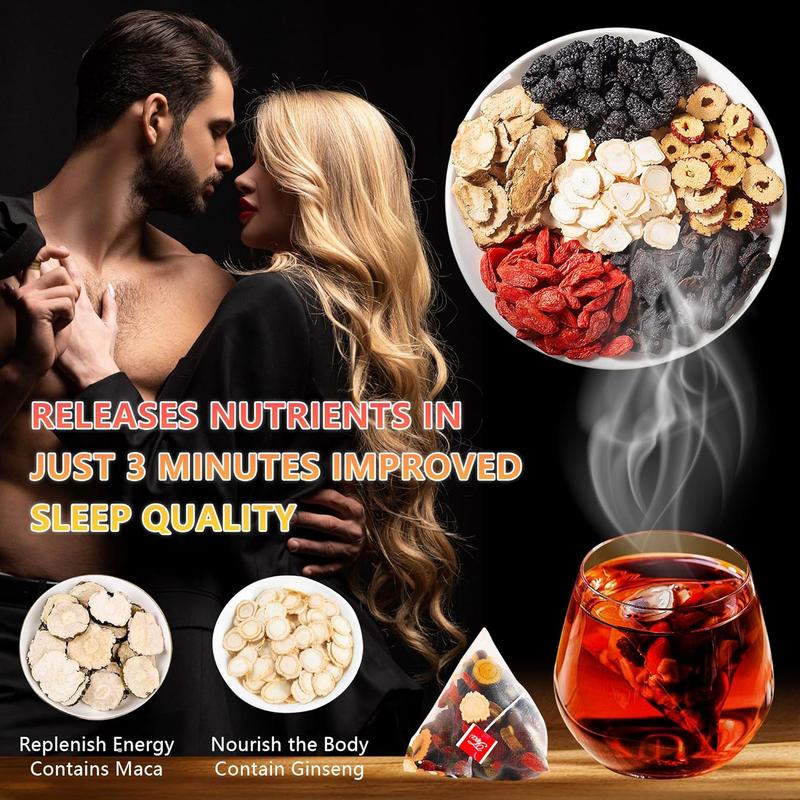 Ginseng Five Treasures Kidney Tea, Traditional Chinese Herbal TeaBags, Natural Organic Kidney Cleanse Detox Tea for Women & Men, 7 Precious Ingredients Formula(1 Pack/25 Bags)