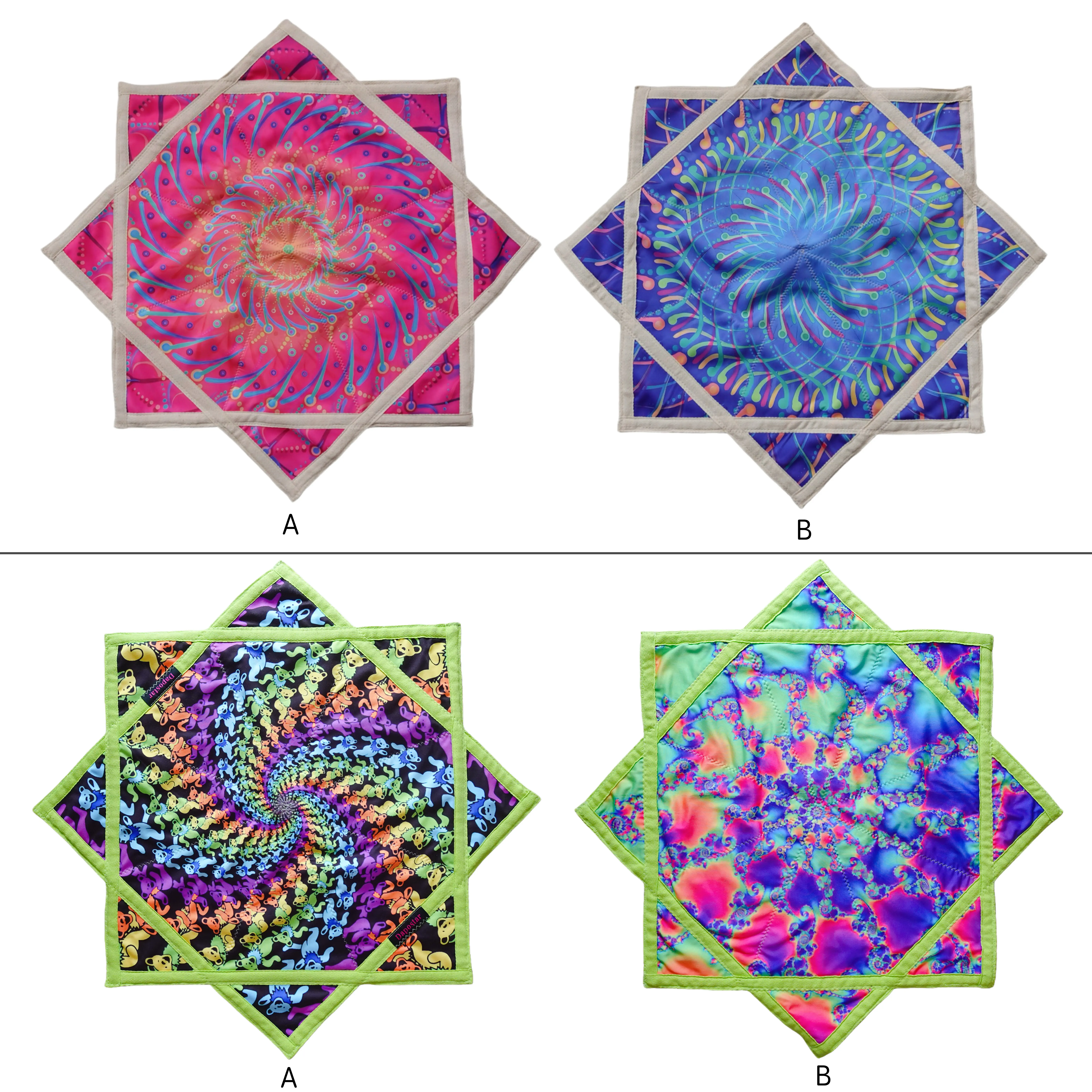 Dapostar Two-piece Set Package New Hot-selling Item UV Double-sided Non-printing Purple Light Fluorescent Effect Soft Comfortable 67cm Diagonal 400g Net