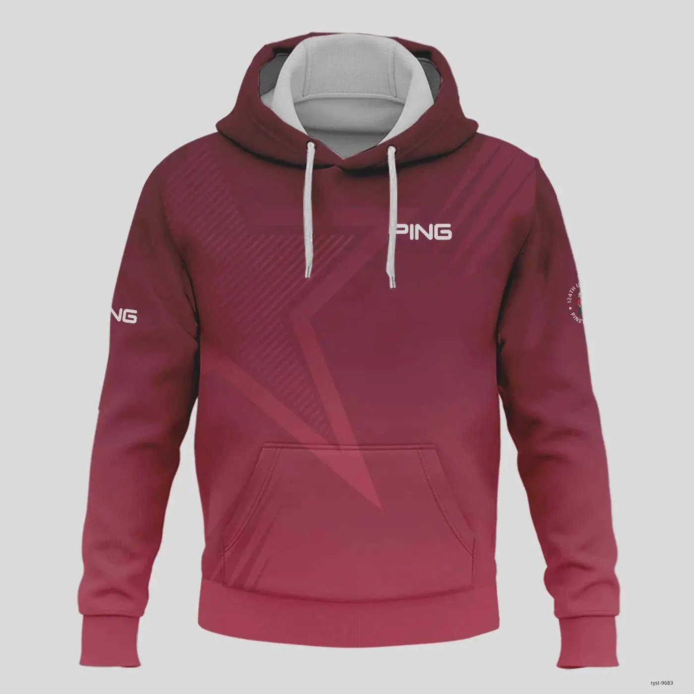 Red Gradient U S Open Pinehurst Golf Sport Hoodie - Ping 124th Edition