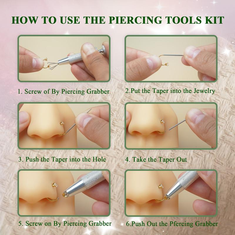 20G(0.8mm) 8mm Horseshoe Nose Hoop Internally Threaded Gems Nose Ring with Free Ball Holder Nose Rings Hoops Nose Studs for Women Surgical SteelHypoallergenic nose stud jewelry piercing piercings  kits