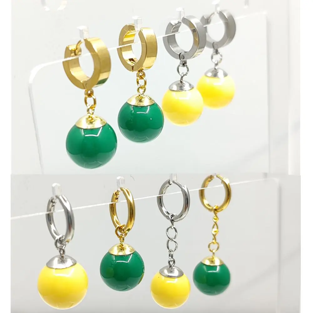 anime cosplay earring Potara earring yellow beads green beads
