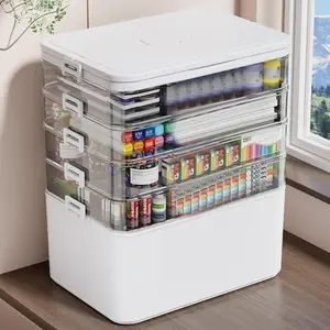 Large Organizer Capacity Classification Transparent Water-Resistant Storage Box -for Household Items Medication Container