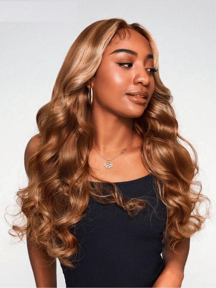 UNice Put On and Go Honey Blonde Highlights Body Wave Wig Pre Cut 7x5 HD Lace Human Hair Wigs with Pre Plucked Hairline  OutdoorFun