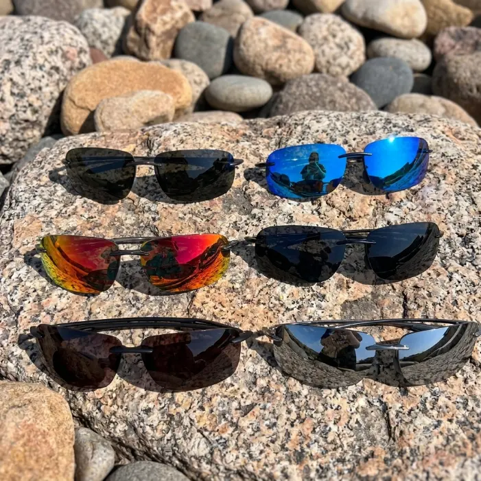 Men's Ultra-Light Rimless Polarized Unisex Sunglasses - UV400 Anti-Glare, Mirror Lens, Unbreakable Flexible Frame, No-Pressure Comfort Fit for Driving, Sports, Outdoor Use, Men's Sunglasses