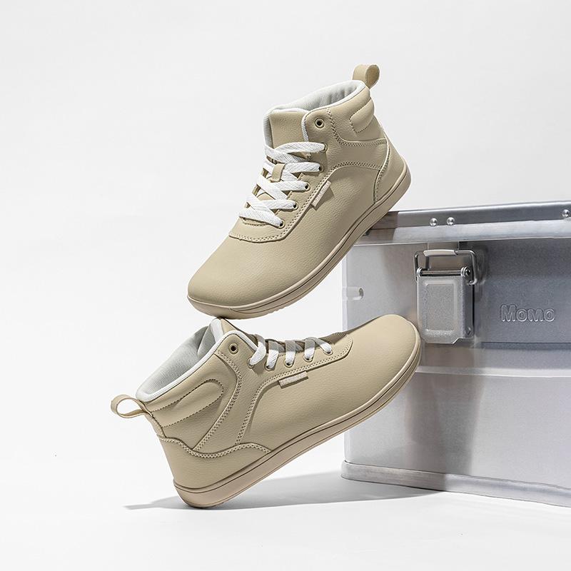 HOBIBEAR City Wide-Fit Shoes for Women, Sports Casual Mid-Cut Leatherette Single Shoes, Solid Color Walking Shoes