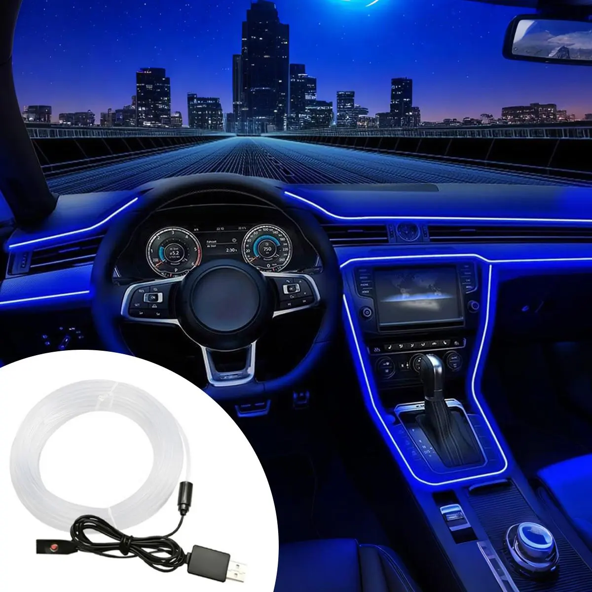 Automotive Ambient LED Lights - Vehicle Auto Car Interior Accessories, Cool Car Stuff with App Control, Music Sync, RGB Color Change, DIY Mode, Multi-Scene Use & Charger, Cars, Vehicle Accessories