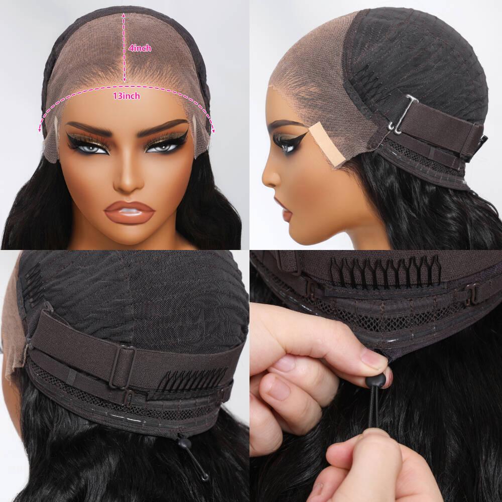Bling Hair 180% Density 32 34Inch Deep Wave 13x6 Drawstring Glueless Wigs Human Hair For Black Women Brazilian HD Transparent 13x4 Wet And Wavy Curly Wave Lace Wig