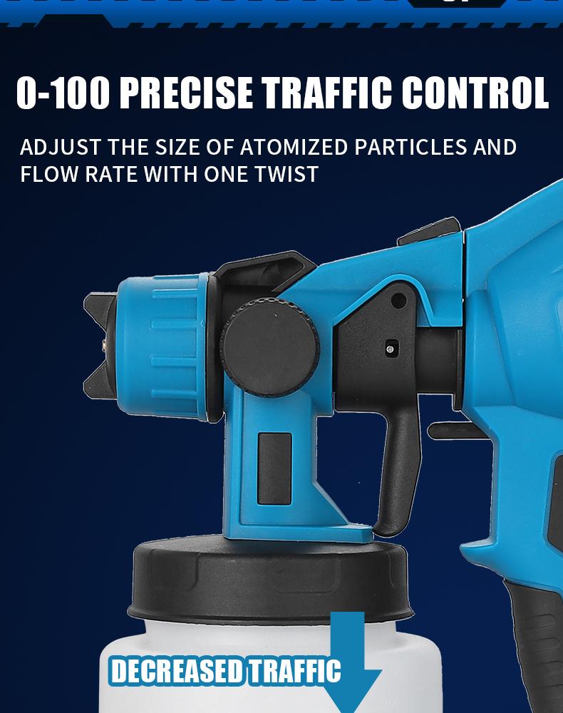 Cordless Paint Sprayer with 21V Battery, Handheld Electric Paint Gun for Home, Furniture, and Wall Painting Projects