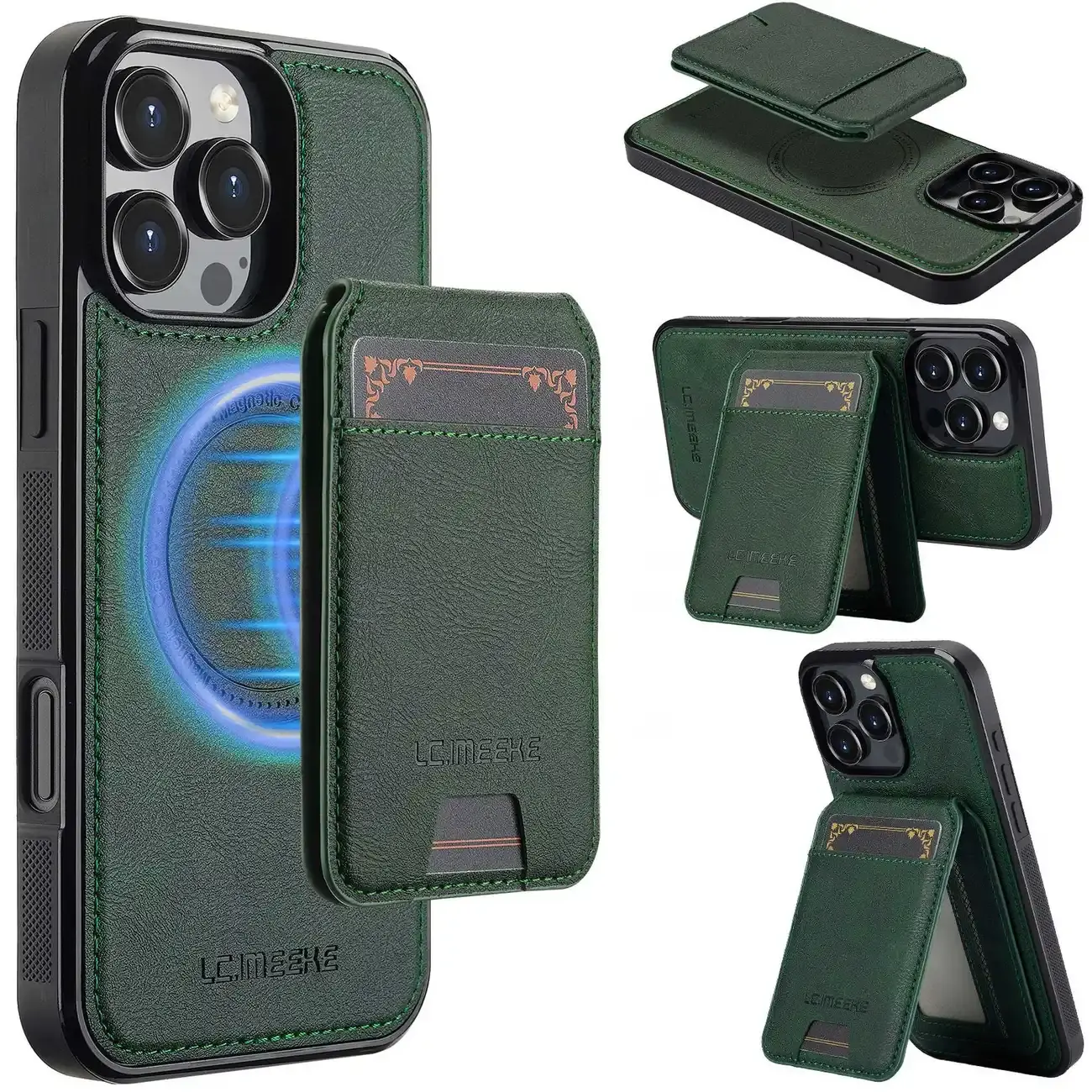 For iPhone 17/16/15/14/13/12 Pro Max Magnetic Case - Removable Wallet, Card Holder, Stand Cover, Slim Design, Shockproof, Wireless Charging Compatible, Durable & Stylish iPhone Case, Magnetic Closure, Lightweight, Anti-Scratch, Premium Protection tiktoksh
