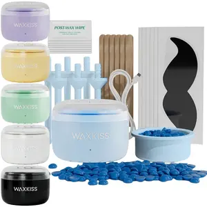 Mini Silicone Wax Warmer Kit for Hair Removal, Waxing Heater Machine for Melting Hard Soft Wax Beads, 50ml Small Electric Waxing Kit Silicone Wax Pot For Nose & Ear & Full Body Hair Removal - Unisex For Beginner Friendly, Fast Heating, Easy to Clean