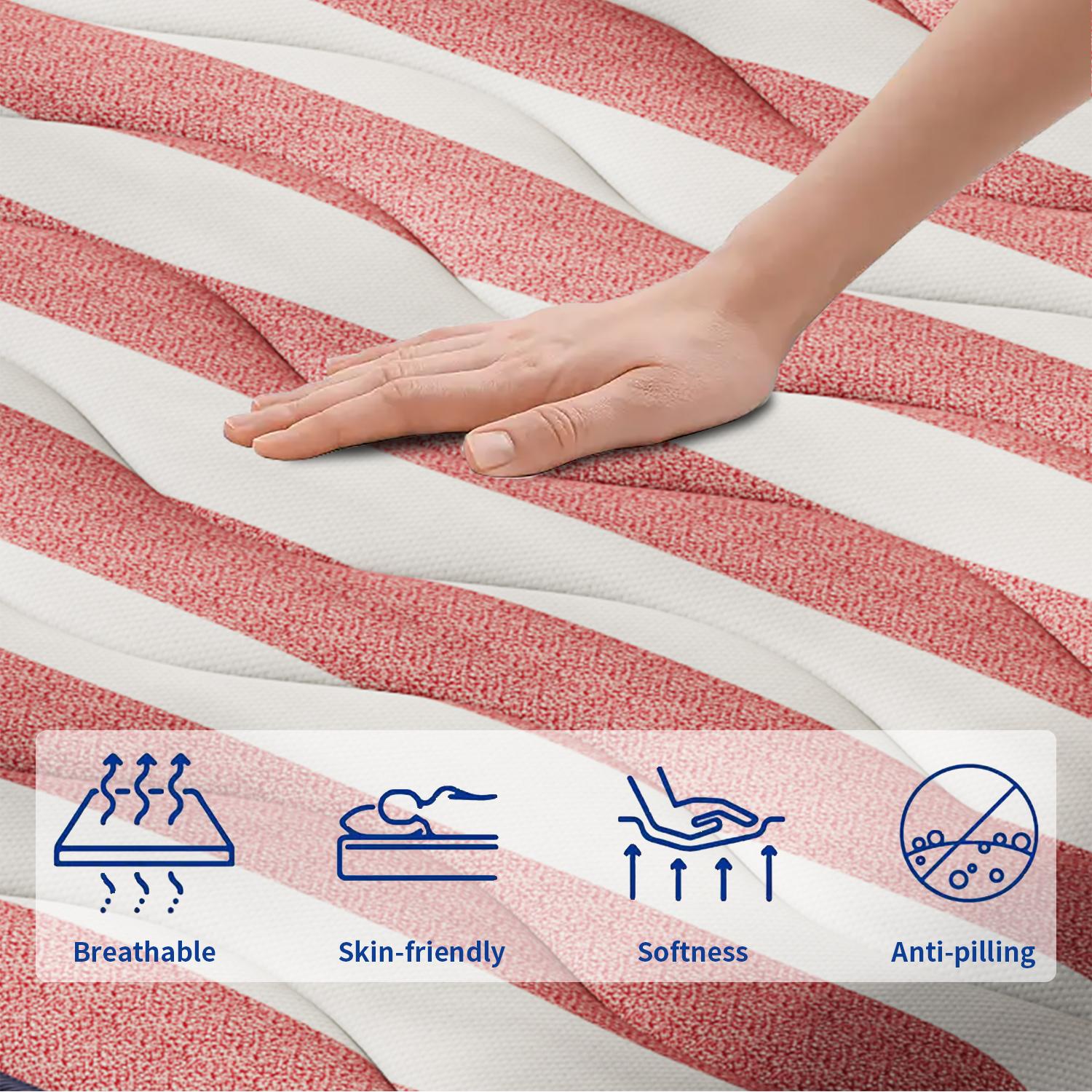 【evlwzl】10/12 Inch Twin, Full, Queen, King Mattress Memory Foam And Spring, Hybrid MattressMedium Firmness, Lumbar Support, For Home Rooms Hotels, Boxed Halloween ChristmasGift Furniture Ergonomic queen size mattress Interior Modern