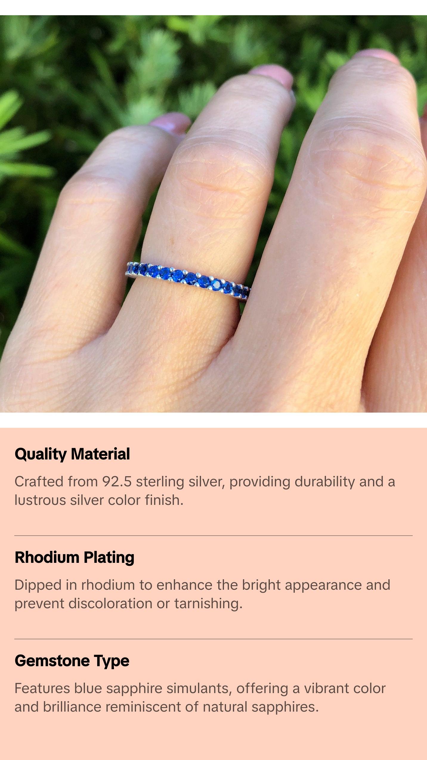 Blue Sapphire Full Eternity Band for Women
