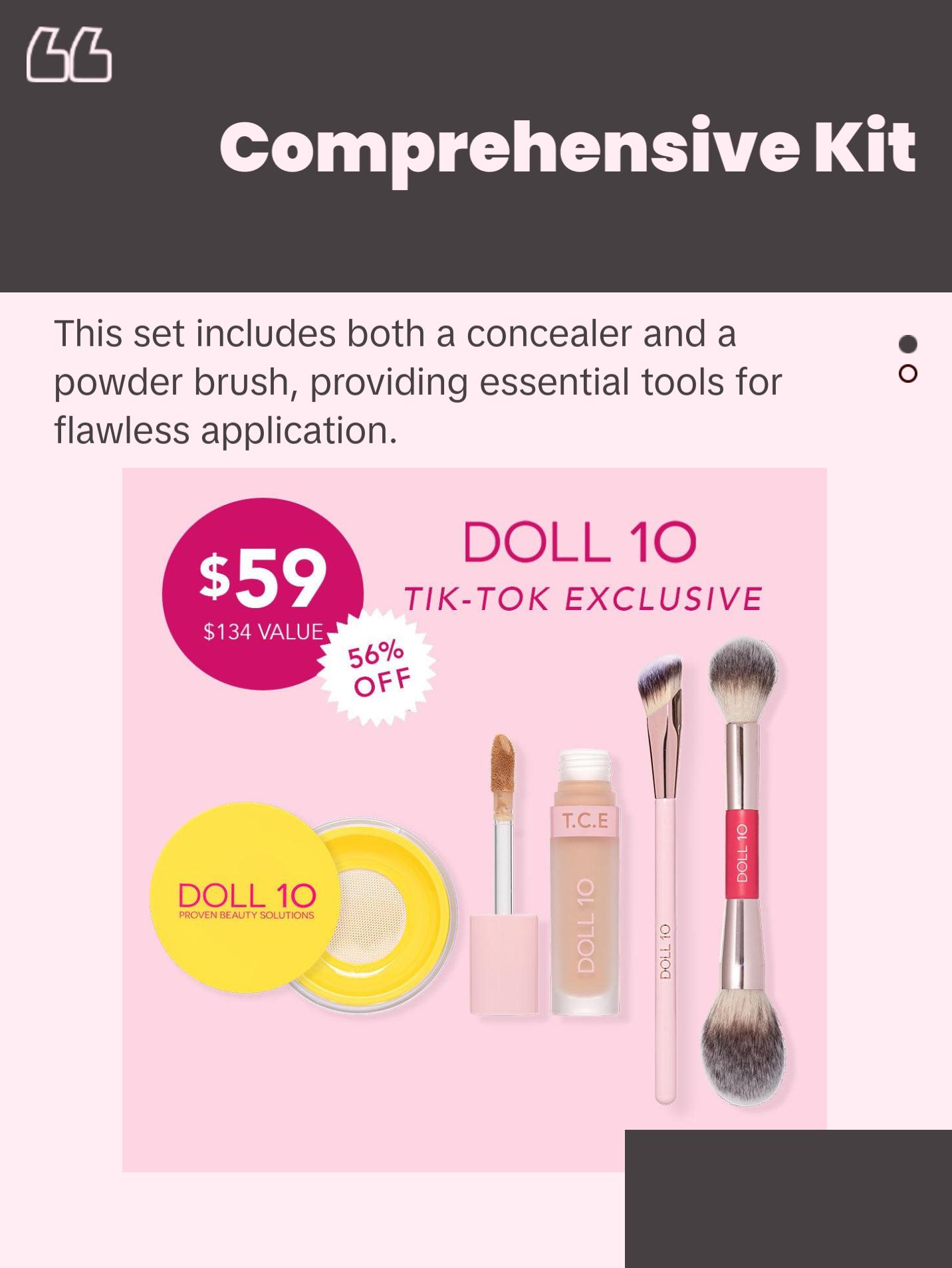 Cover & Blur Bundle - TCE Concealer and Brush, Talc-Free Yellow Powder and Brush Makeup Kit Set