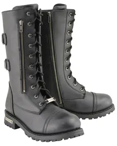Milwaukee Leather Men's Men'S Lace-Up Tactical Motorcycle Boot Round Toe - Mbm9069x