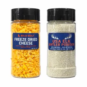 Wild Wolf Topper Bundle – Freeze-Dried Cheese & USA Elk Antler Powder | Natural Meal-Time Boosters for Dogs | High Protein, Mineral-Rich | Picky Eater Solution