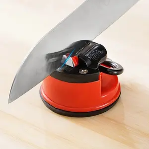 Kitchen Knife Sharpener with Suction Base, Manual Knife Sharpening Tool for Kitchen & Pocket Knives, Fits Most Blade Types