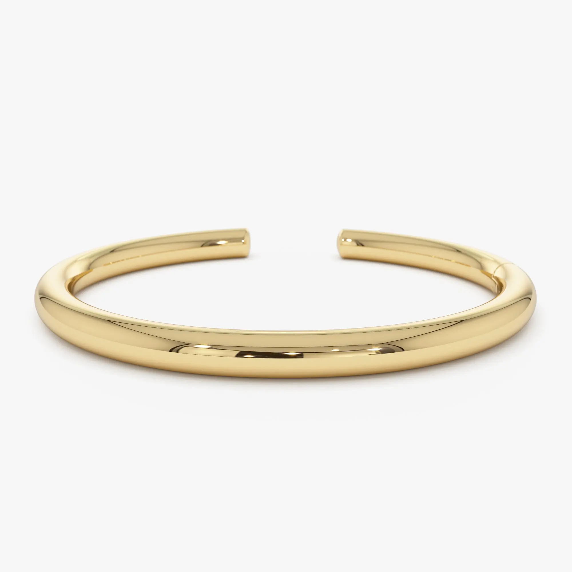 14K Gold 5MM Thick Open Cuff Bangle Bracelet