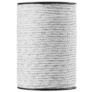 VEVOR Electric Fence Wire,  , 656Ft 200M Portable Polywire, 1/4" Diameter 6 Stainless Steel Strands for Reliable Conductivity and UV, Rust Resistance, Fencing Rope Line for Horse, Cattle, Livestock