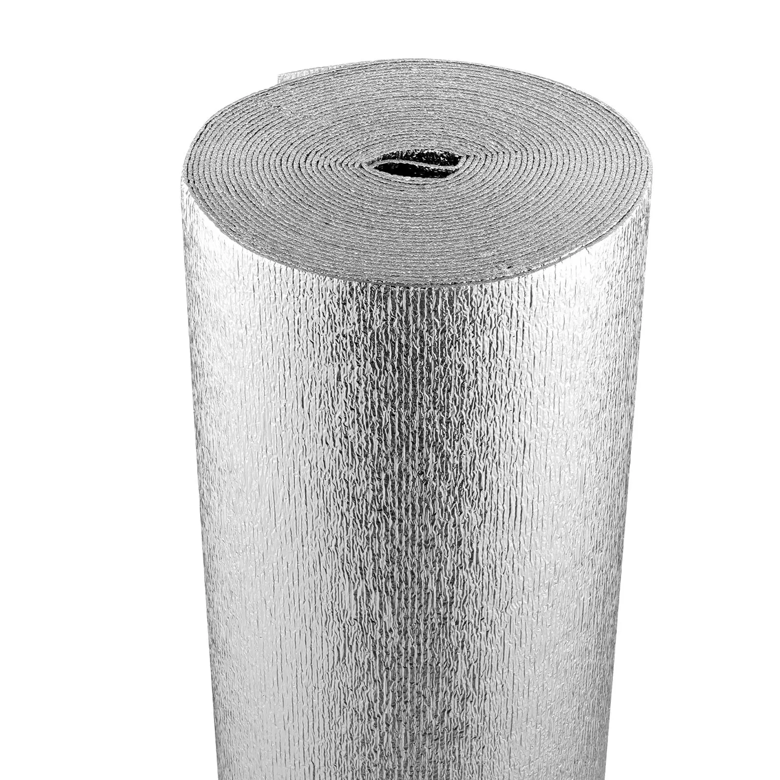 【Summerfinds】VEVOR Lightweight Double Reflective Insulation Roll, 3.2 mm Foam Core Radiant Barrier, 48 in x 50 ft Double-Sided Aluminum Foil EPE Foam Shield, Roof Covering for Windows, Garage Doors, RV Roof with Sun Protection, 3-In-1 Design