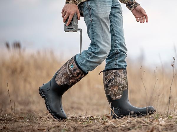 【No steel toe】Trudave Rubber Boots for Men Waterproof Rain Boots with Steel Shank Size 5-14 Anti-Slip Mud Boot Comfortable Industrial Shoe Kanati Work Footwear Outdoorfun Closed Camo Design