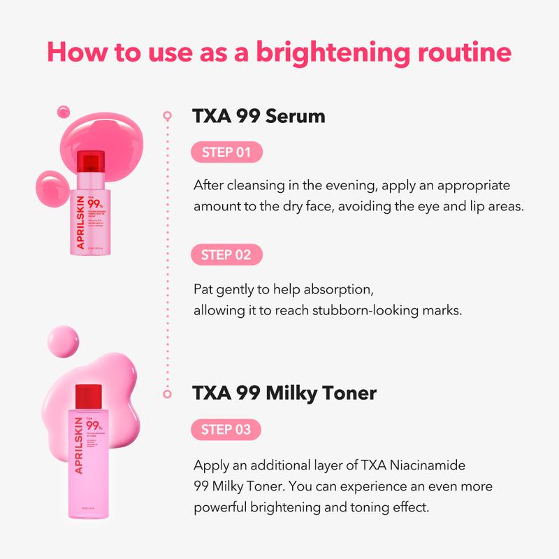 [APRILSKIN official]  TXA 99 Niacinmiade Duo with Glazed Creamy Toner + Spicy Jelly Serum | Glowy Glass Skin Pink Korean Skincare Comfort