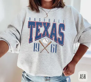 Vintage Texas Baseball Sweatshirt | Retro Texas T-Shirt or Hoodie for Fans | Lone Star State Game Day Gear