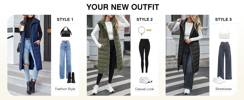 TANKANEO Women's Long Puffer Vest Fleece Jacket Winter Button Down Sleeveless Coats TANKANEO Women's Long Puffer Vest Fleece Jacket Winter Button Down Sleeveless Coats