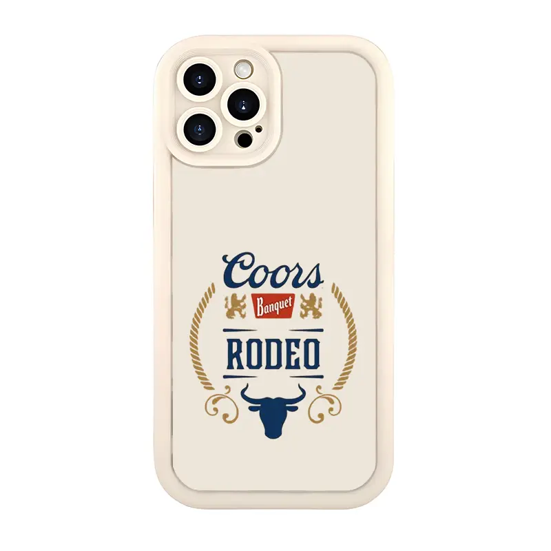 Coors Banquet Rodeo Western Aesthetic Patterned TPU Phone Shell, Full Body Shockproof Soft Silicone Case for iPhone 17 Pro Max 15 15 Plus 16E 14 13 12 11 XS XR Air & Samsung GALAXY 21-26 NOTE20 PLUS ULTRA A13-54, Cute Gift Accessory