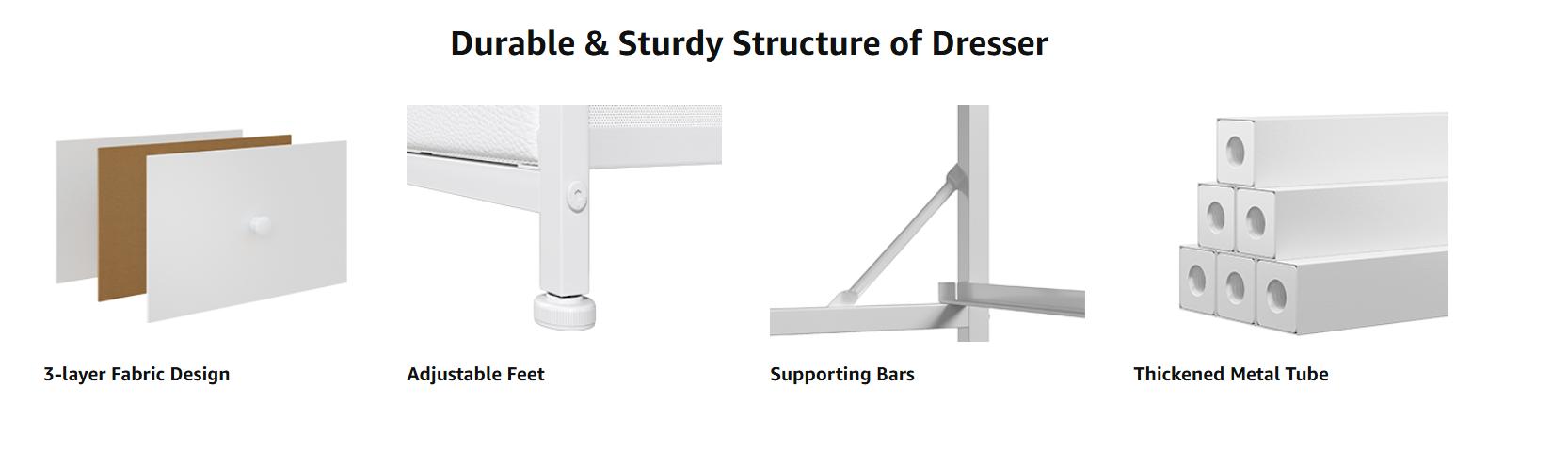 【2 Sizes for Home Stability & Storage Needs--SpringGlowUp】RaybeeFurniture 12 Drawer Dresser for Bedroom with Fabric Drawers, Large Storage Chest with Metal Frame & Wood Top, Modern Closet Organizer Dresser for Women, Living Room, Entryway, Clothes, Linens