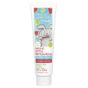 Desert Essence Kids, Toothpaste Gel, 6 Months to 6 Years, Green Apple Watermelon, 4.7 oz (133 g)
