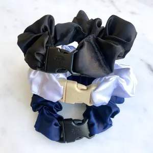 Power Trio - 3-Pack Neutral Buckle Scrunchies Bundle - No Snagging, No Tangles