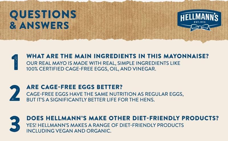 Hellmann's Real Mayonnaise Real Mayo For a Creamy Sandwich Spread or Condiment Gluten Free, Made With 100% Cage-Free Eggs 15 oz