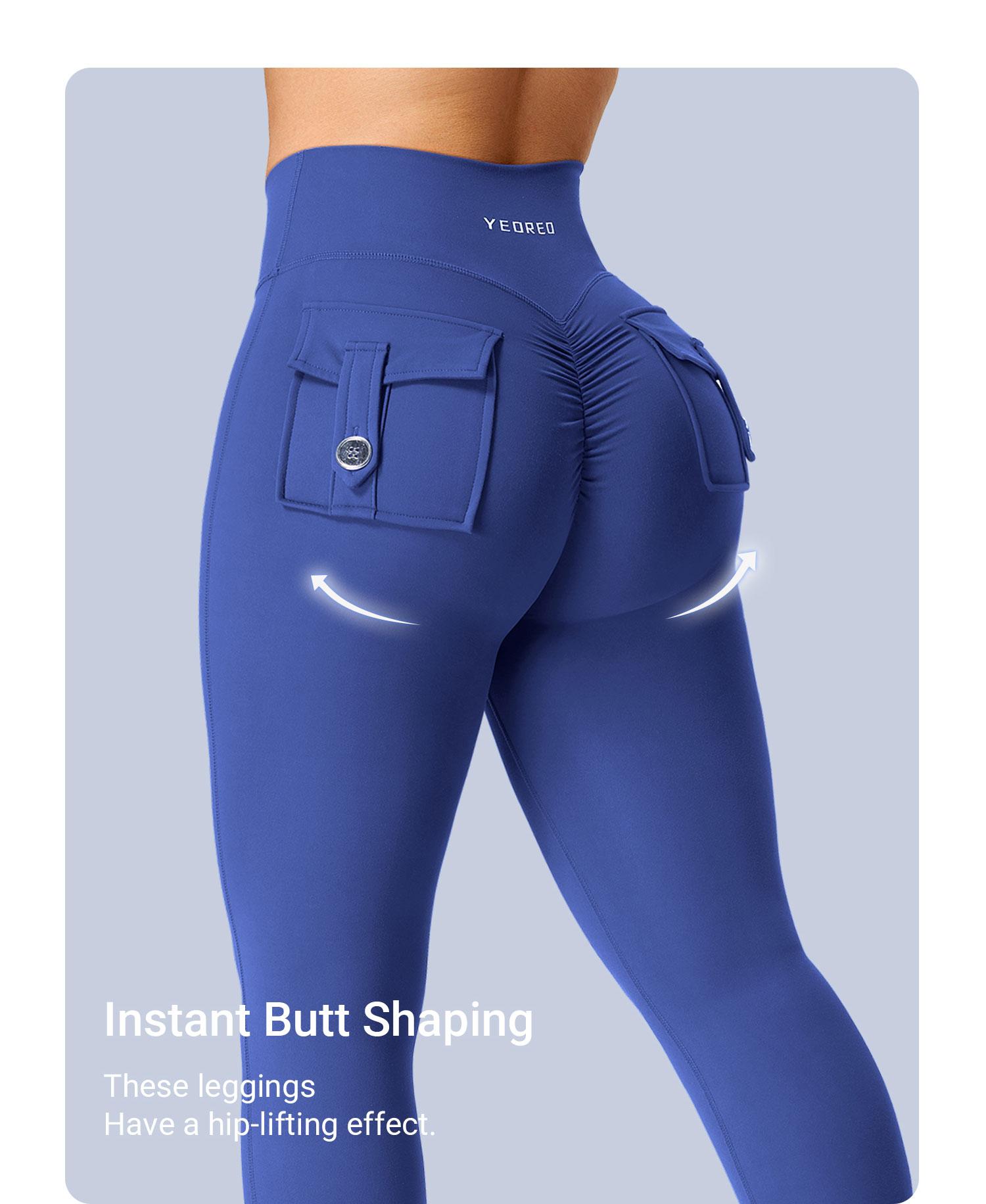 YEOREO CoreFlex Leggings with Pockets for Women Charm Scrunch Workout Leggings V Cross Waist Butt Lifting Gym Yoga Pants SpringStatements