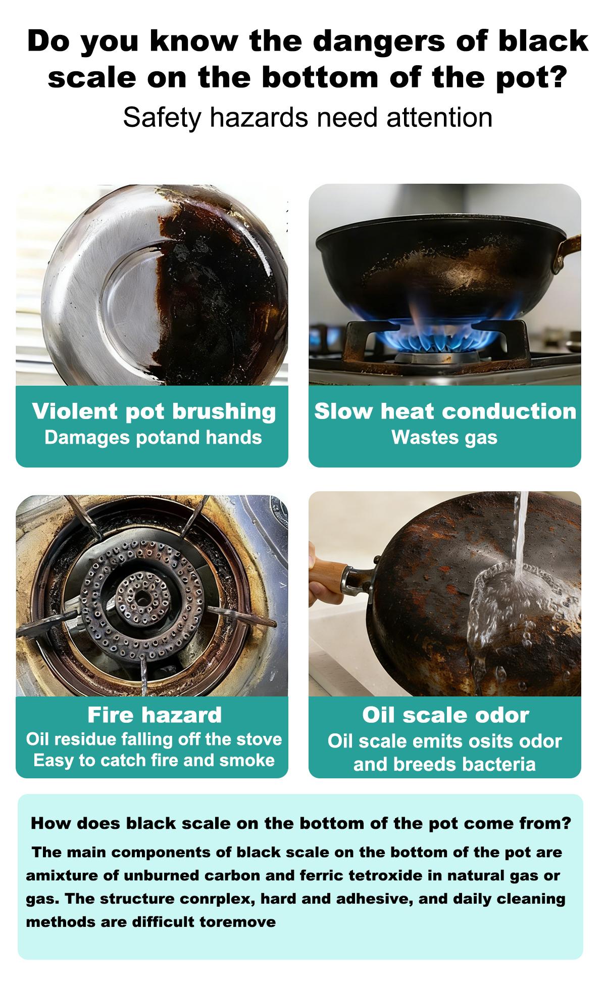 [mothersdaygift] Lufane Pot Cleaner Remove Black Stains & Polish Cookware Seaweed Mud Film Remover for Various Pots No Damage Stainless Steel Cleaner for Pot Bottoms: A Kitchen Essential for Removing Heavy Grease and Grime—Powerful Coconut Oil-Based